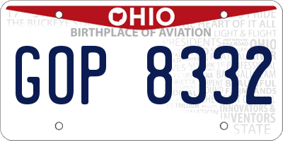 OH license plate GOP8332