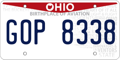 OH license plate GOP8338