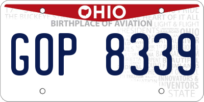OH license plate GOP8339