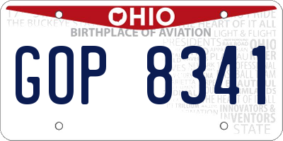 OH license plate GOP8341