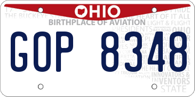 OH license plate GOP8348