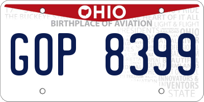 OH license plate GOP8399