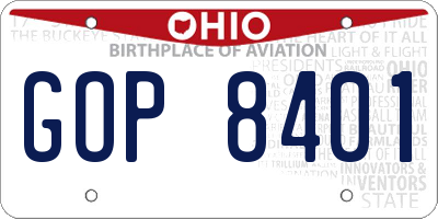 OH license plate GOP8401