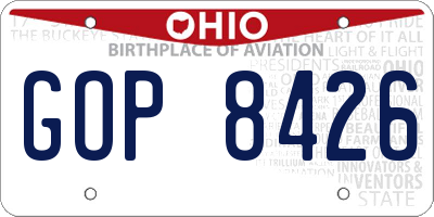 OH license plate GOP8426