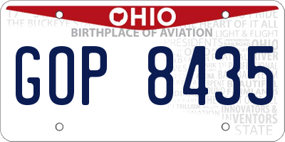 OH license plate GOP8435