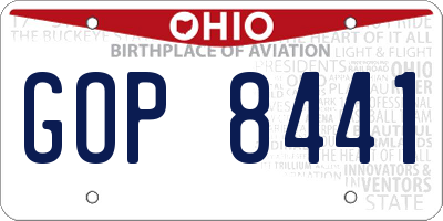 OH license plate GOP8441
