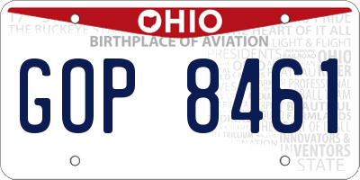 OH license plate GOP8461