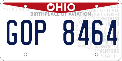 OH license plate GOP8464
