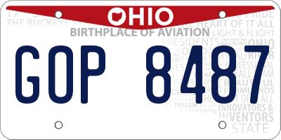 OH license plate GOP8487