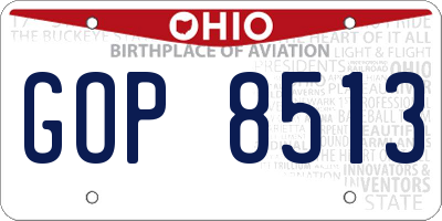 OH license plate GOP8513
