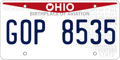 OH license plate GOP8535