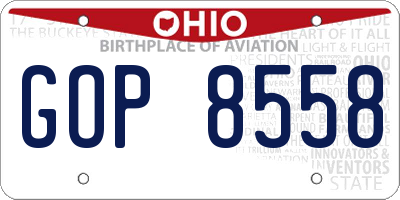OH license plate GOP8558