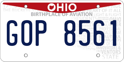 OH license plate GOP8561