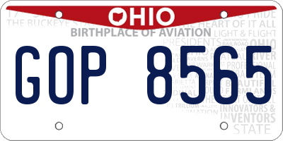OH license plate GOP8565