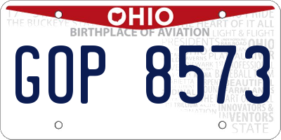 OH license plate GOP8573