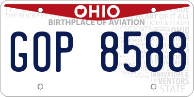 OH license plate GOP8588