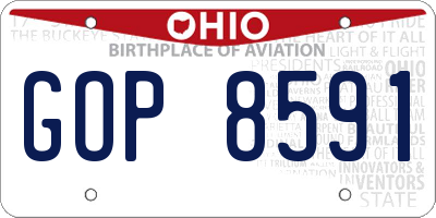 OH license plate GOP8591