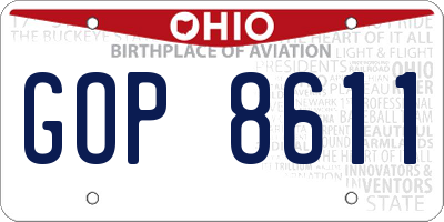 OH license plate GOP8611
