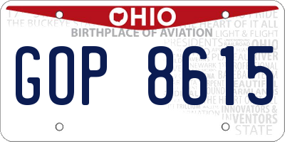 OH license plate GOP8615