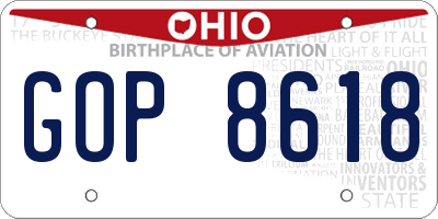 OH license plate GOP8618