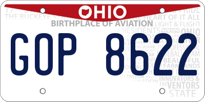OH license plate GOP8622