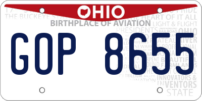 OH license plate GOP8655