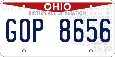 OH license plate GOP8656