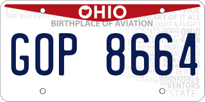 OH license plate GOP8664