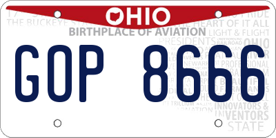 OH license plate GOP8666