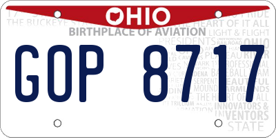 OH license plate GOP8717