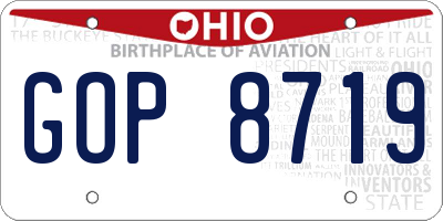 OH license plate GOP8719