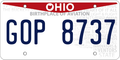 OH license plate GOP8737