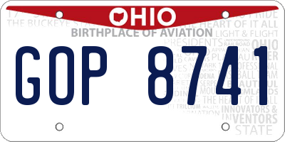 OH license plate GOP8741