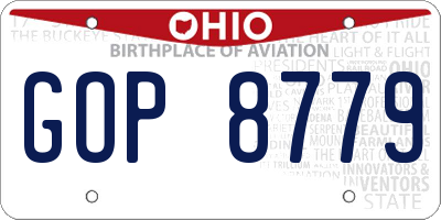 OH license plate GOP8779