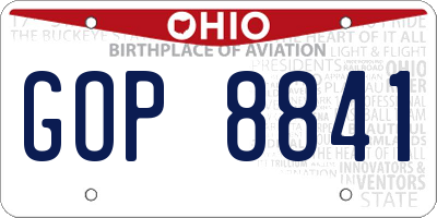 OH license plate GOP8841