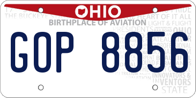 OH license plate GOP8856