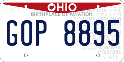 OH license plate GOP8895