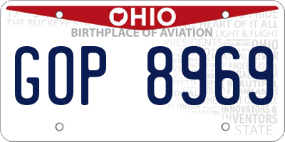 OH license plate GOP8969