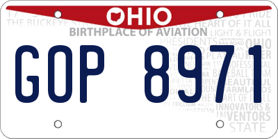 OH license plate GOP8971