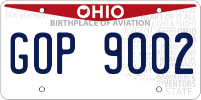 OH license plate GOP9002