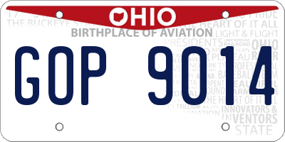 OH license plate GOP9014