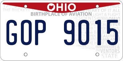 OH license plate GOP9015