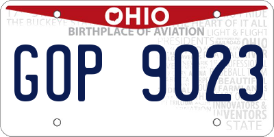 OH license plate GOP9023