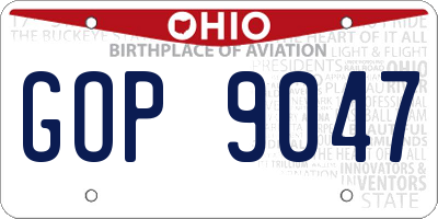OH license plate GOP9047