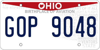 OH license plate GOP9048