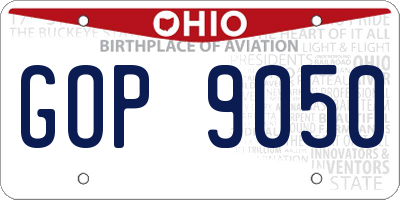 OH license plate GOP9050