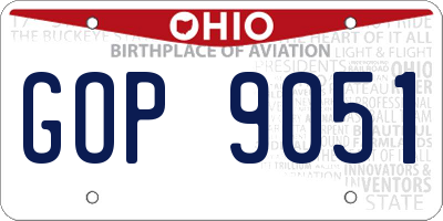 OH license plate GOP9051