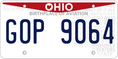 OH license plate GOP9064