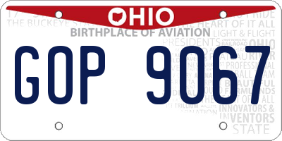 OH license plate GOP9067