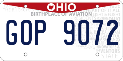 OH license plate GOP9072